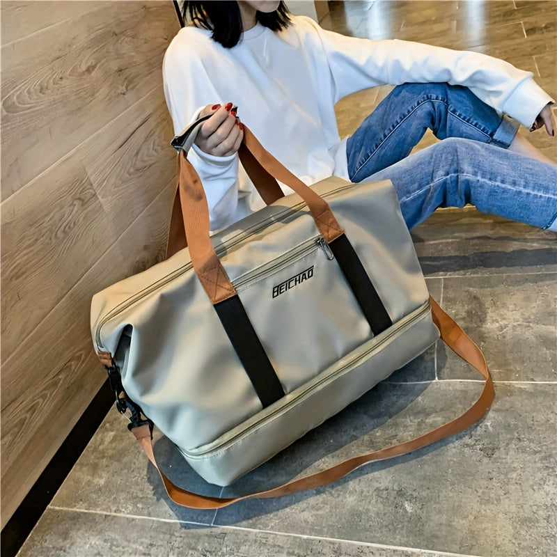 Large Capacity Travel Duffel Bag, Lightweight, Zipper Closure, Shoulder Strap