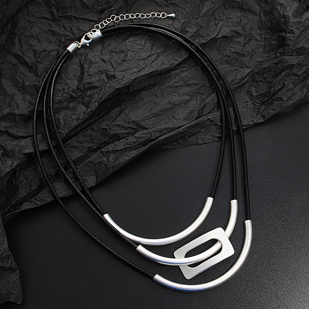 Boho-Chic Handcrafted Multi-Layer Faux Leather Necklace