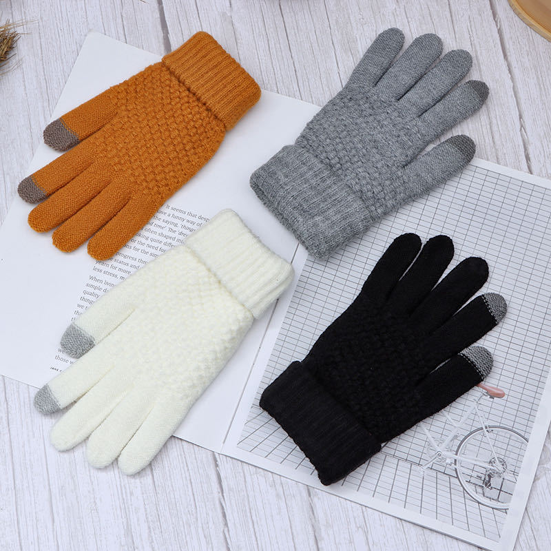 Factory Direct Deal Winter Jacquard Touchscreen -Lined Thickened Couple's Warm Gloves for Men and Women Students,  Cold Weather Gear, Unisex Design, Highquality Stitching