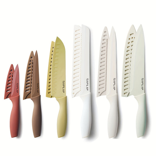 Ultimate 6 Piece High Carbon Stainless Steel Sharp Knife Set, Kitchen Knife Set With Chef's Knife, Bread Knife, Slicing Knife All In One - The Perfect Gift For Your Family