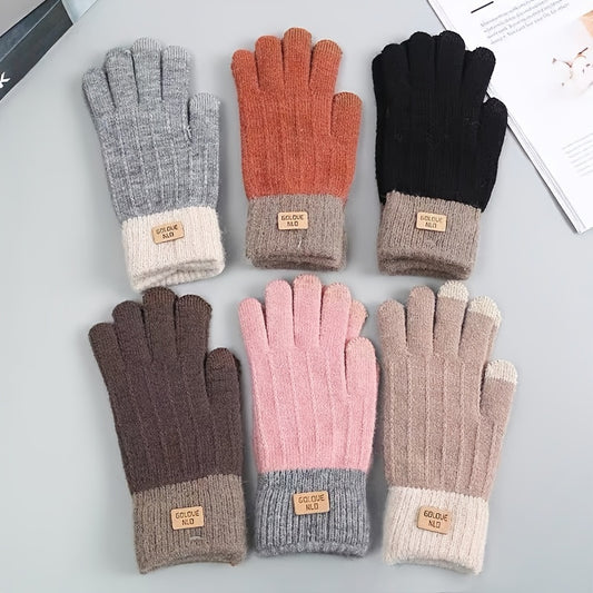Women's Knitted Anti Slip Breathable Gloves for Touch Screen, Driving, Bicycle, Sports, Outdoor