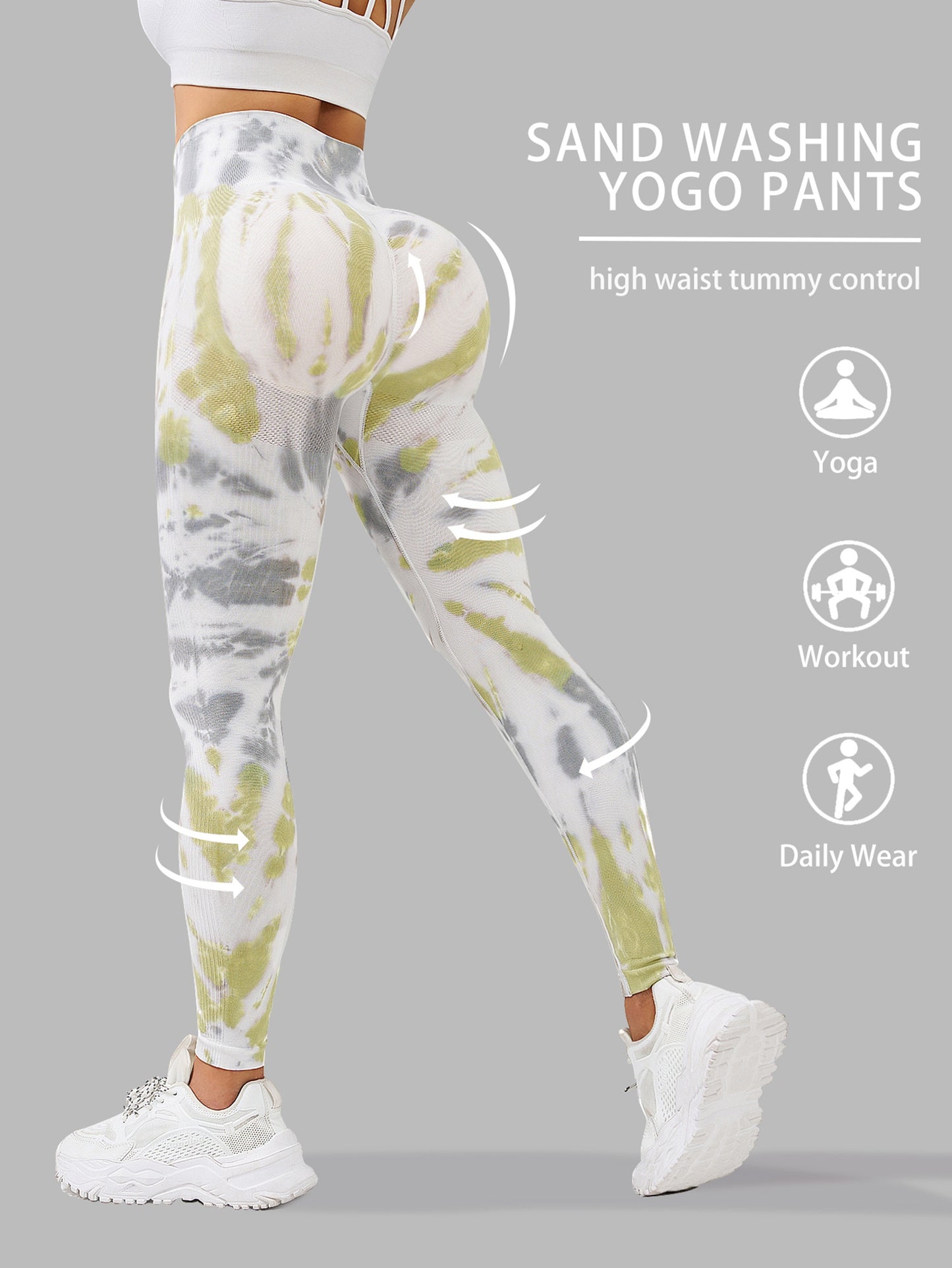 Tie-Dye High-Waisted Butt Lifting Yoga Pants for Women