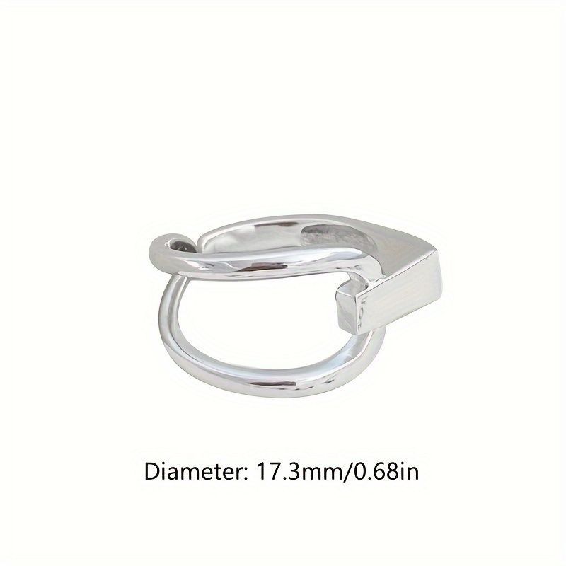 925 Sterling Silver Women's Niche Geometric Open Ring - Adjustable