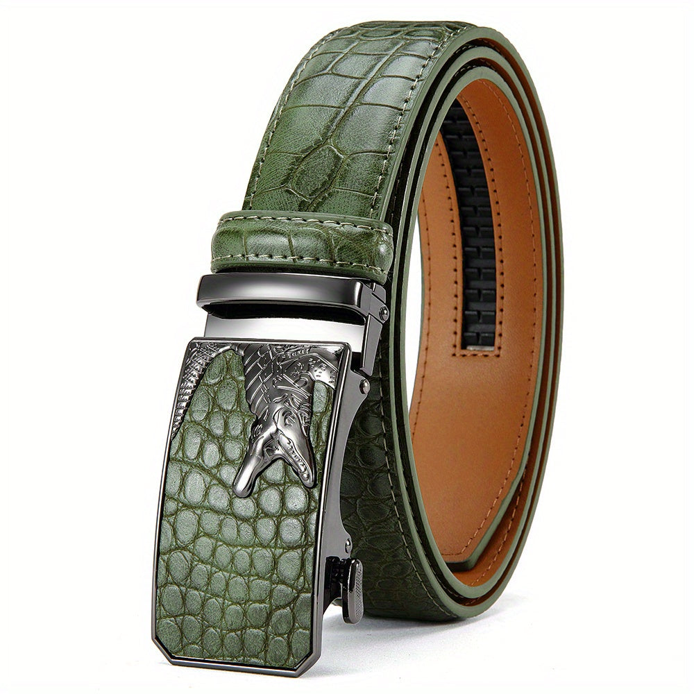 1pc YOORAN Mens Automatic Ratchet Belt, Dress Leather Belts for Men In Gift Set Box - Elevate Your Style For Any Occasion, Halloween, Christmas, With Gift Box