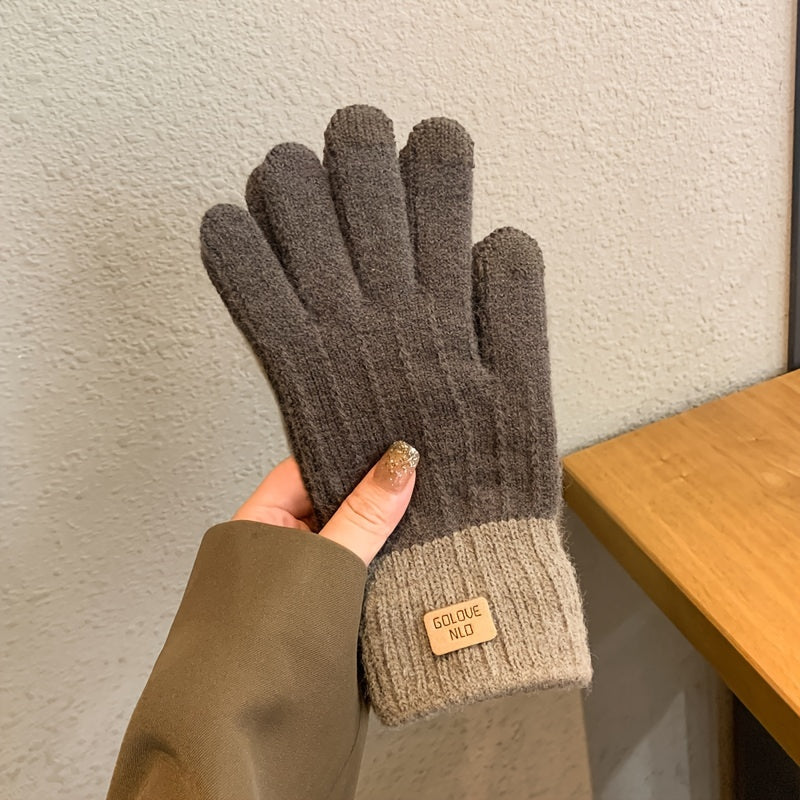 Women's Knitted Anti Slip Breathable Gloves for Touch Screen, Driving, Bicycle, Sports, Outdoor