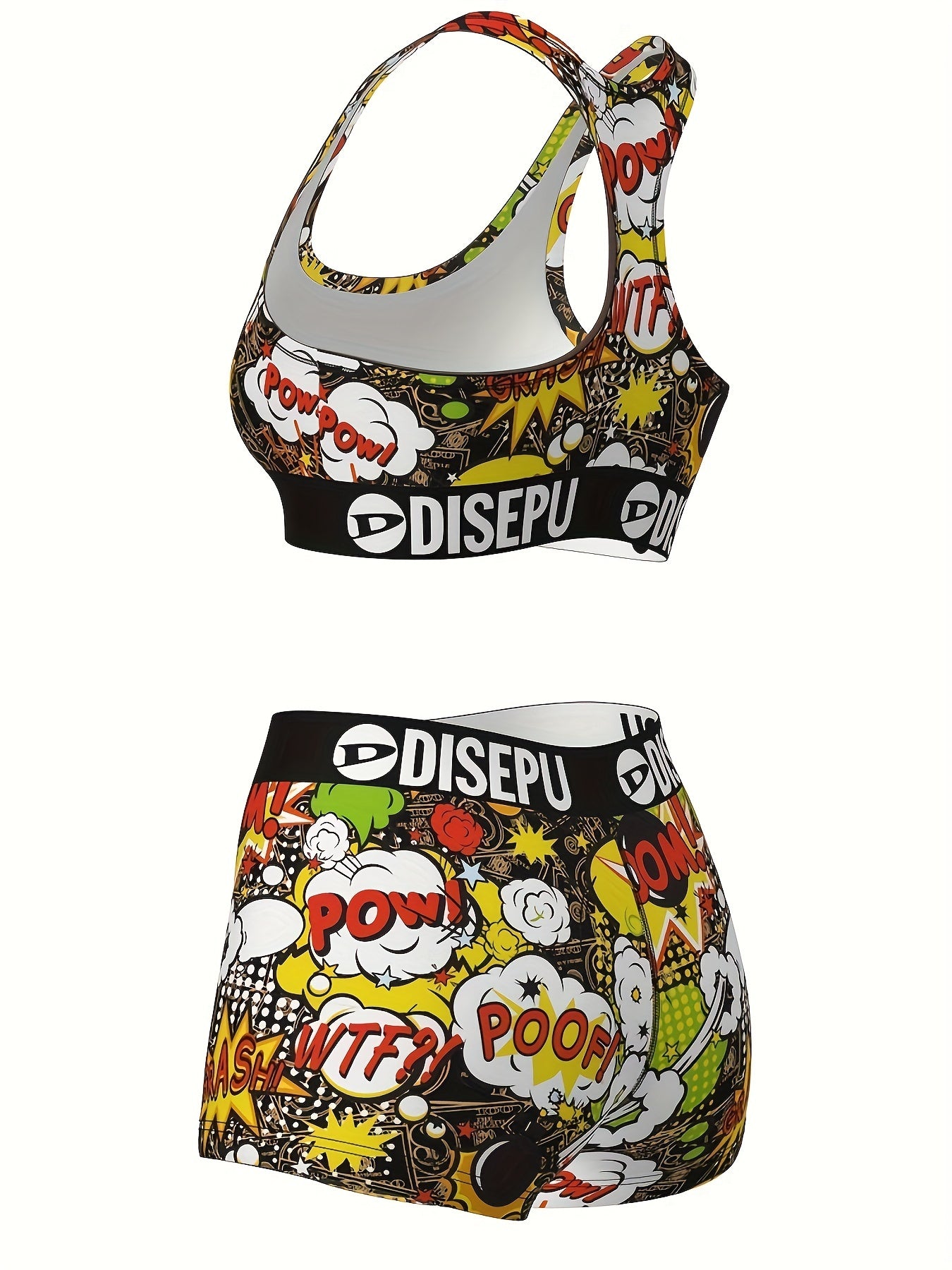 Trendy Women's Cool Explosion Print Sports Lingerie Set - Bra And Shorts - High Elastic Breathable Comfortable Shockproof