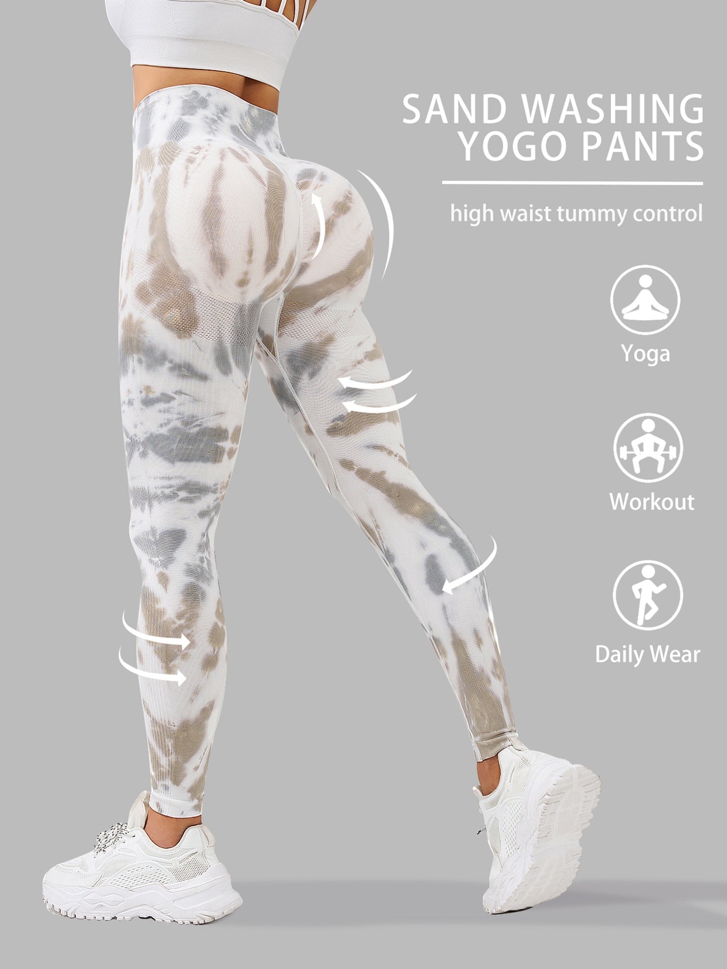 Tie-Dye High-Waisted Butt Lifting Yoga Pants for Women