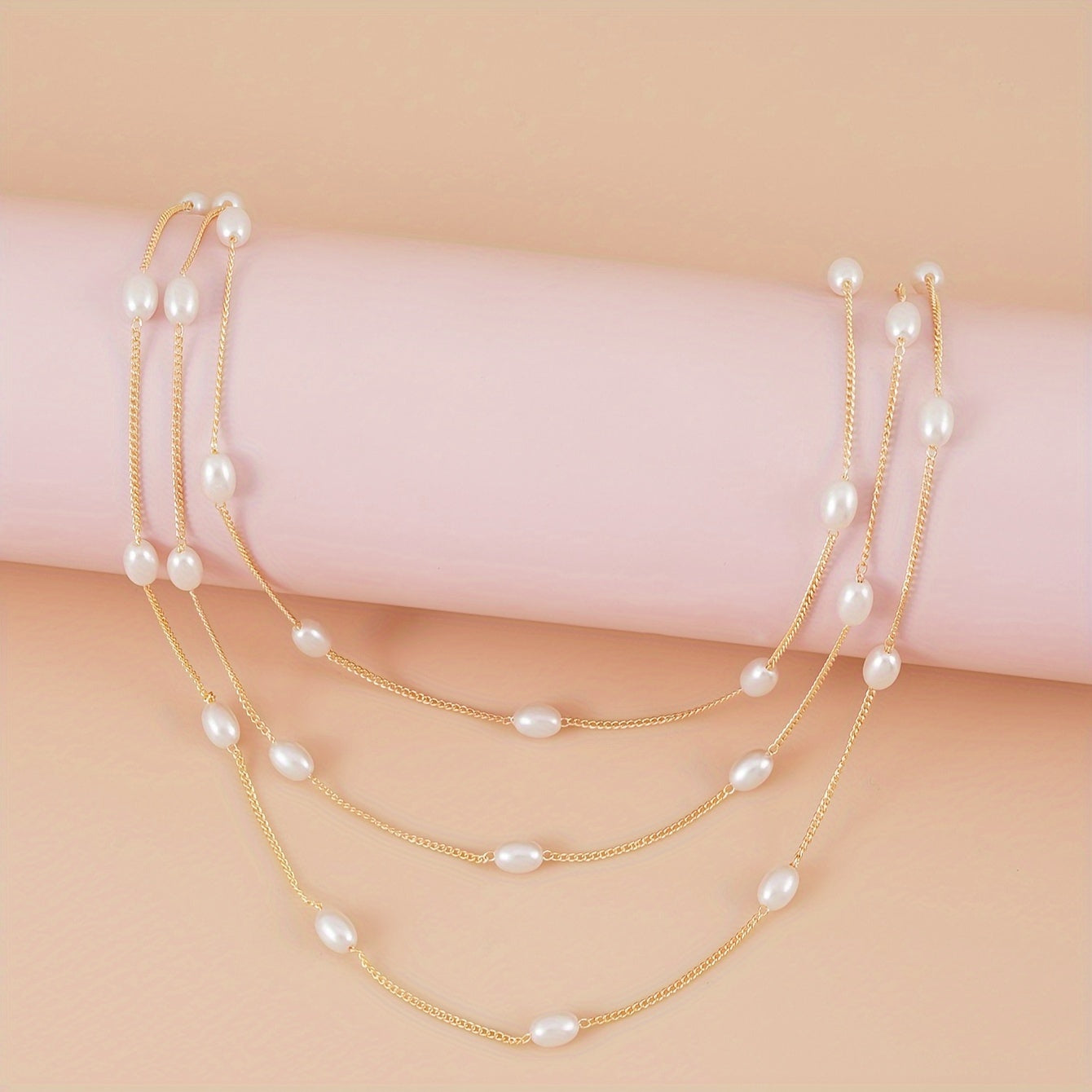 Women's Elegant Layered Faux-Pearl Necklace