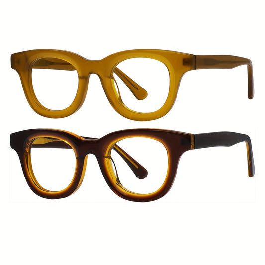 FYTOO Fashion Glasses, Frame Made of High-Quality Acrylic Material, Comfortable And Durable, Oval Style, This Fashionable And Versatile Style Is Not Picky About Face, Fashionable And Versatile, Men And Women Can Wear It, Ftg2401 Konno Toki