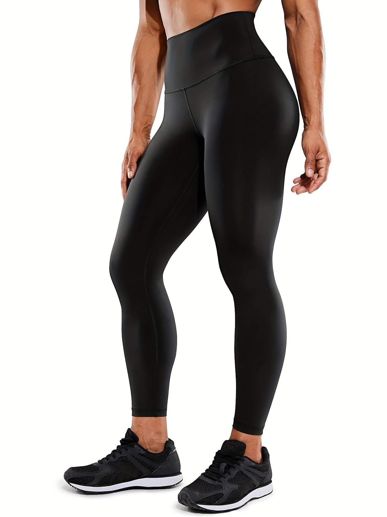 Women's Sports Leggings with Logo - Push Ups, High Elasticity