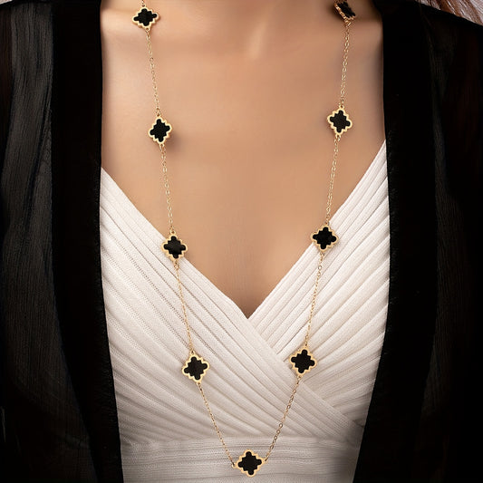 Women's Elegant Long Clover Necklace - 4 Colors