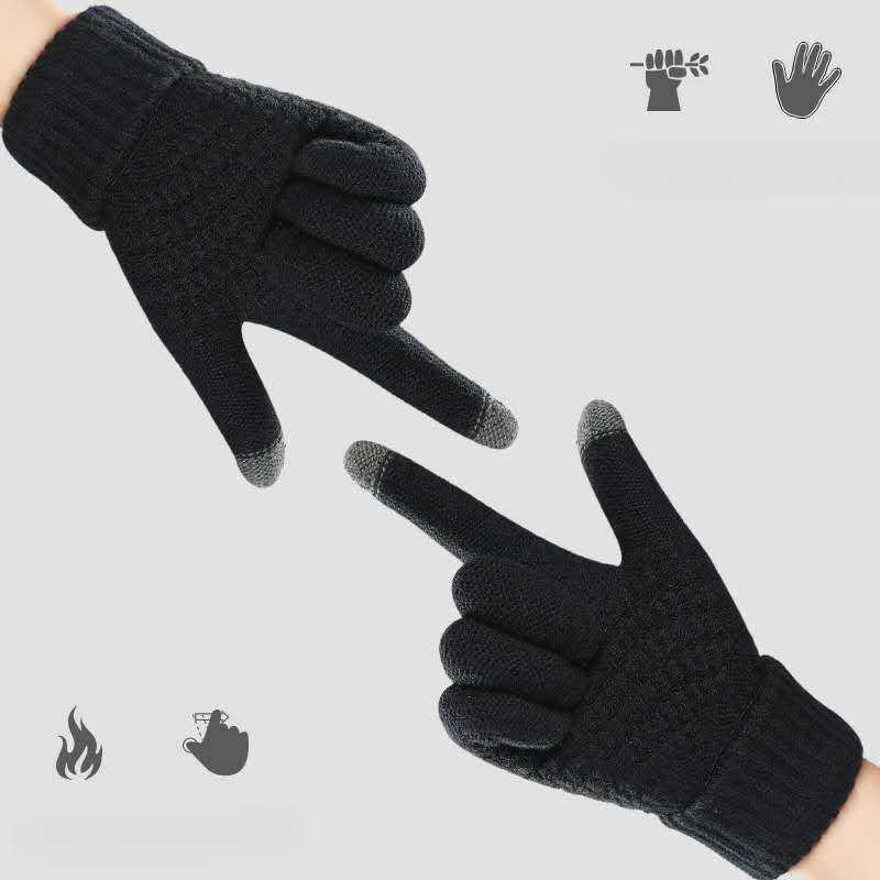 Factory Direct Deal Winter Jacquard Touchscreen -Lined Thickened Couple's Warm Gloves for Men and Women Students,  Cold Weather Gear, Unisex Design, Highquality Stitching