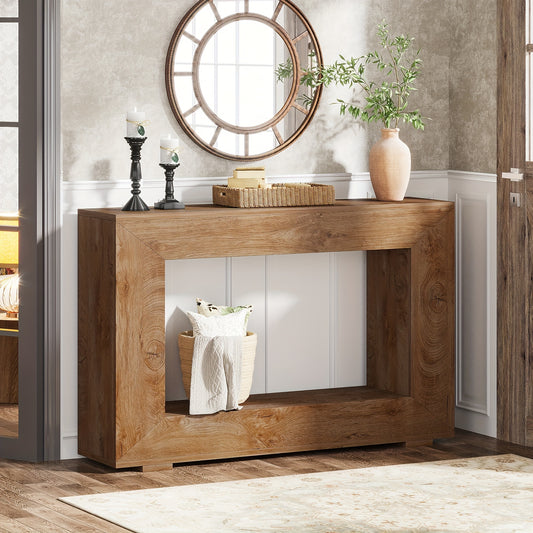 Rustic Modern Farmhouse Console Table with Storage, 47 Inch Entryway Console Table for Living Room, Hallway, Office and Entryway