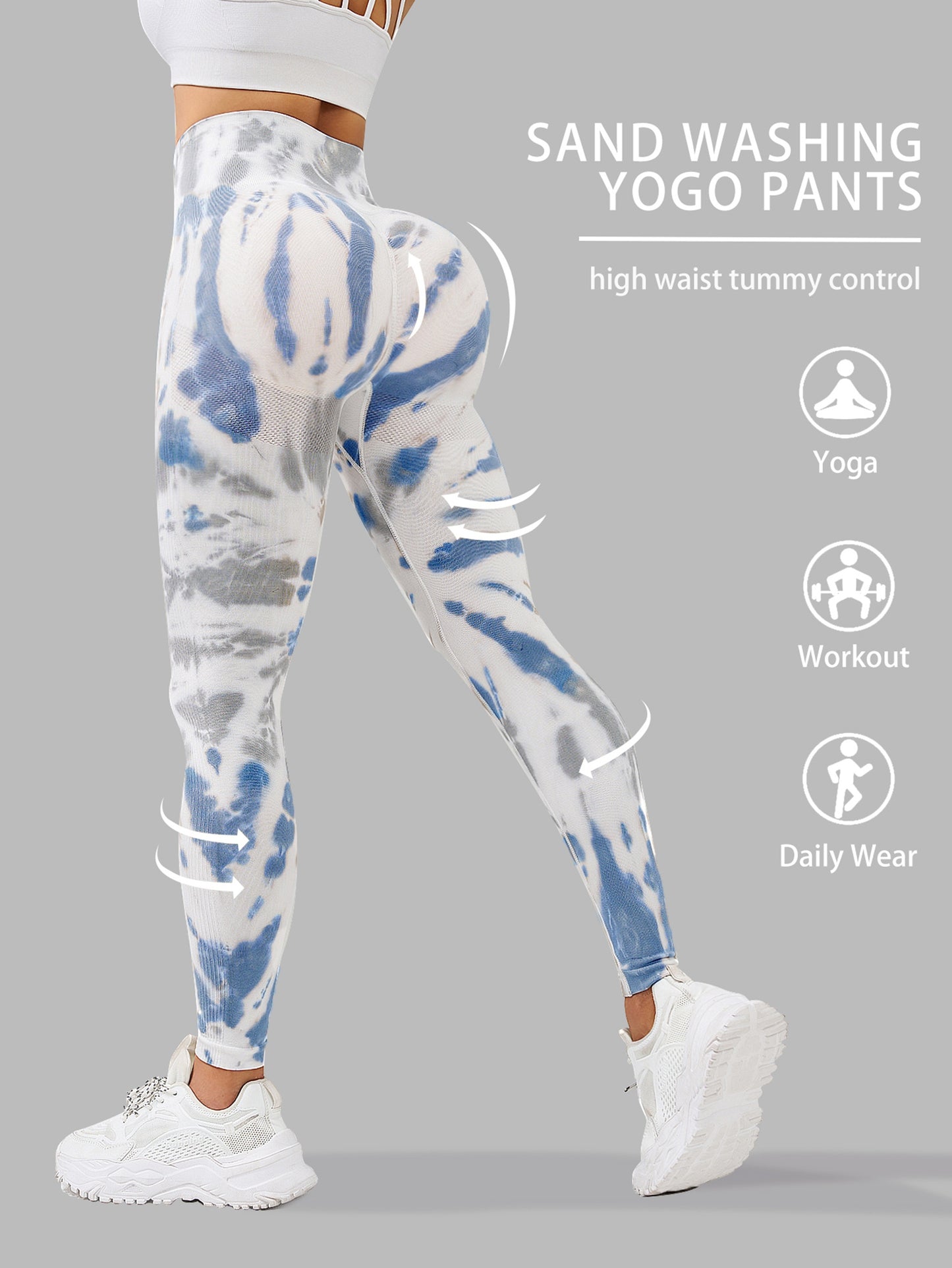 Tie-Dye High-Waisted Butt Lifting Yoga Pants for Women