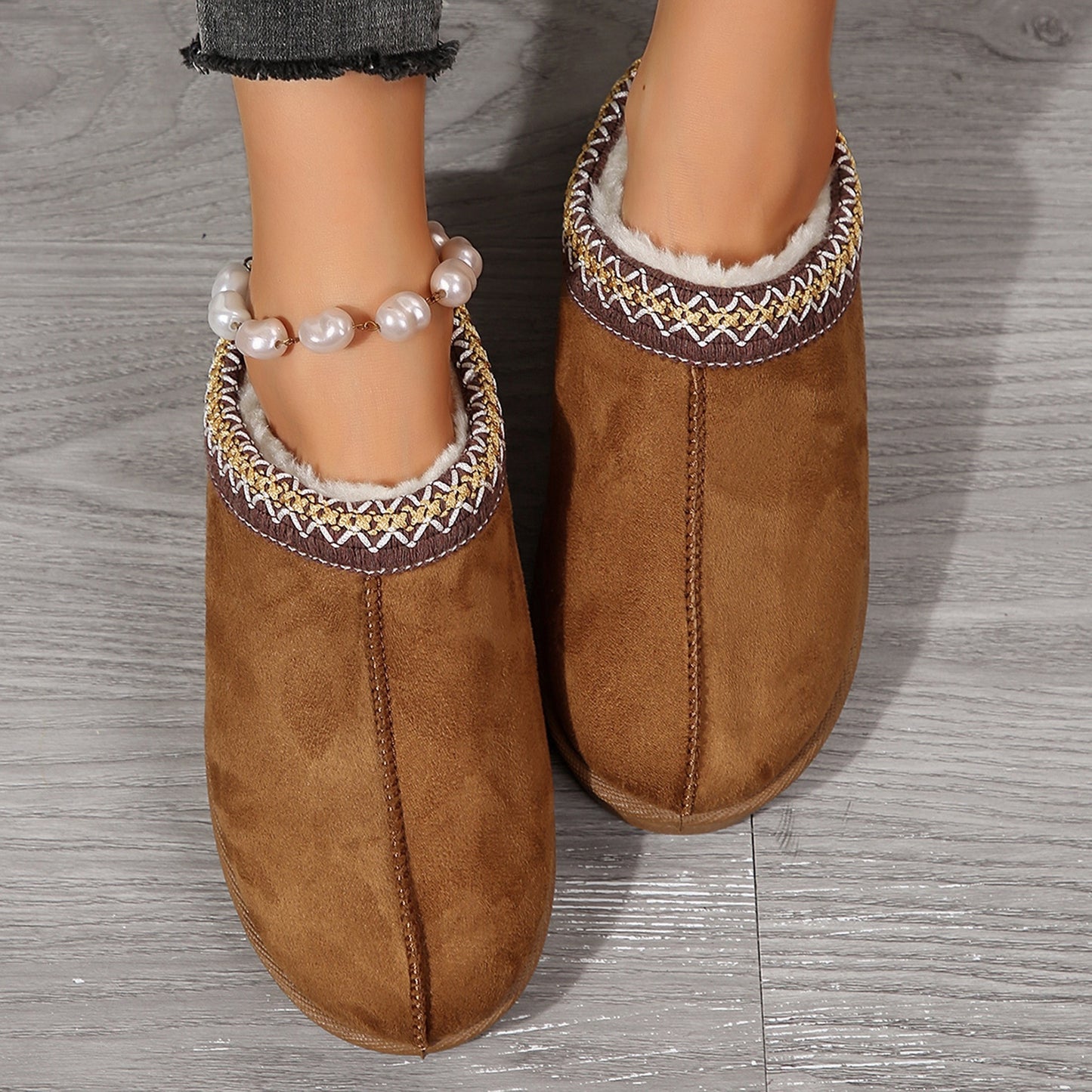 Women's Plush Warm Non-Slip Cozy Comfy Slippers, Indoor & Outdoor Comfort