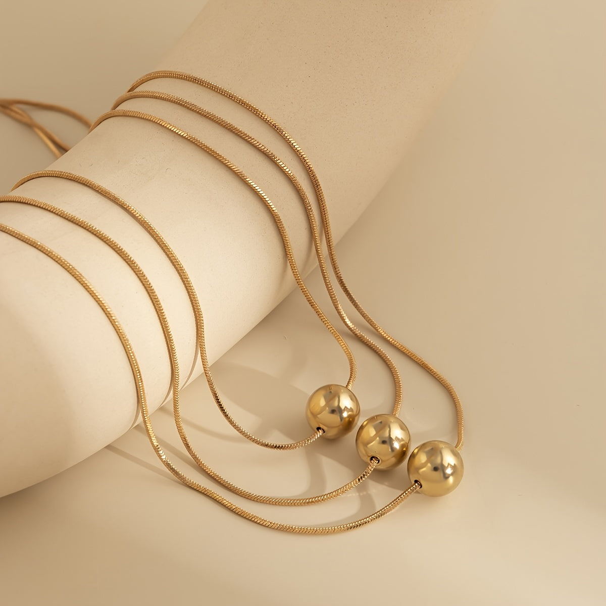 Women's Retro Round Beads Multi-layer Necklace