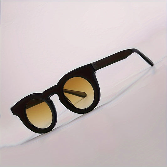 fytoo Glasses - Full-Frame acetate frame, Removable Lens Vintage Eyewear, Classic Round Shape Non-Prescription Glasses for Women & Men, Driving, Parties, Everyday - FTR1564-01, Party Accessories, Gradient Tinted Lenses, Unisex Fashion Accessory, Retro De Konno Toki