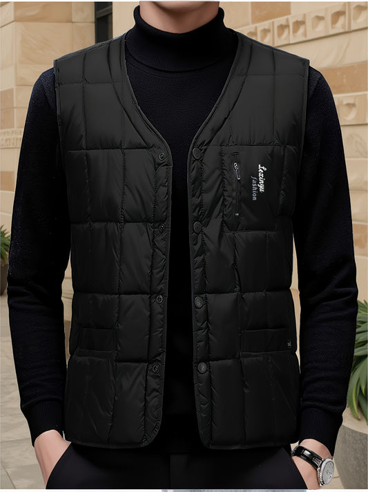 Elson OBM Men'S Warm Vest - 100% Polyester Sleeveless Layering Piece for Outdoor Casual Wear Konno Toki