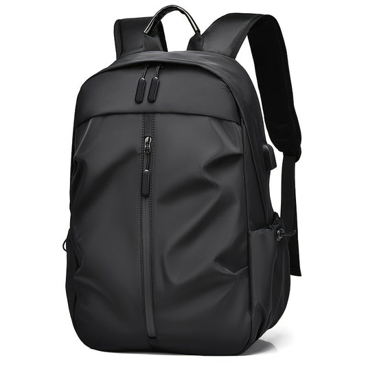 Waterproof Oxford Casual Backpack, Stylish Solid Color, Simple Multifunctional Daypack with Large Capacity, Zippered Design, Adjustable Shoulder Straps, Polyester Lined
