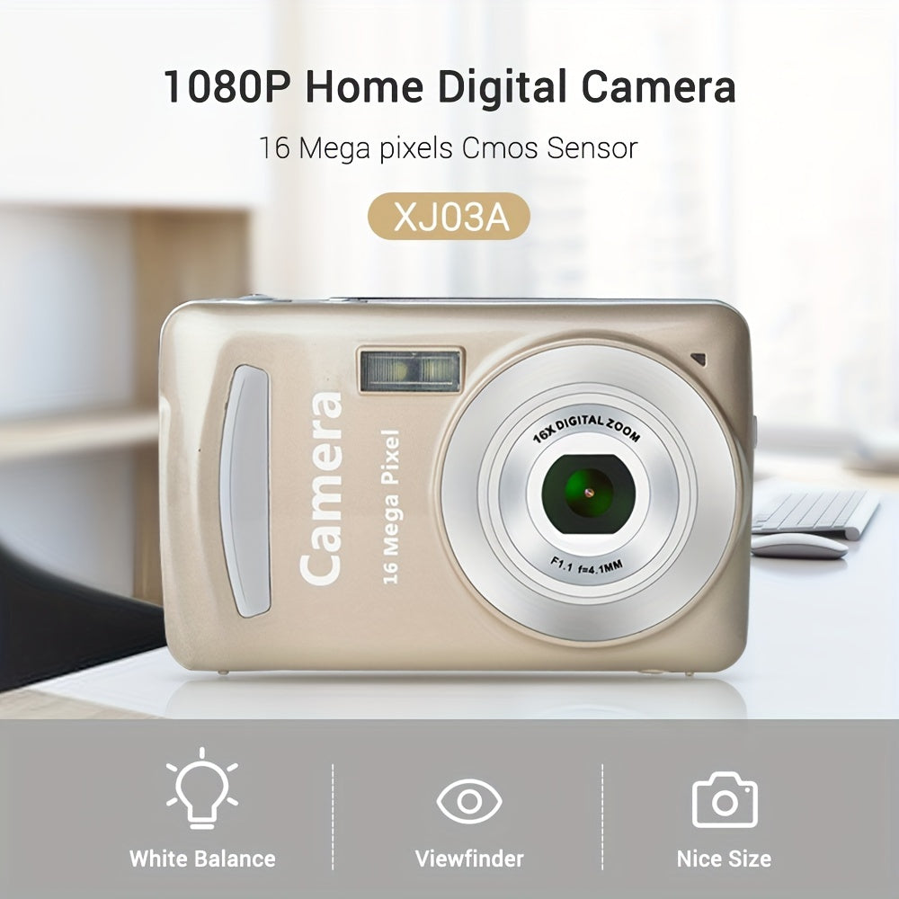 TOMSHOO XJ03A HD 1080P Digital Camera Camcorder 16MP 16X Digital Zoom With 1.77 Inch LCD Screen For Travel Camping Outdoor Activities