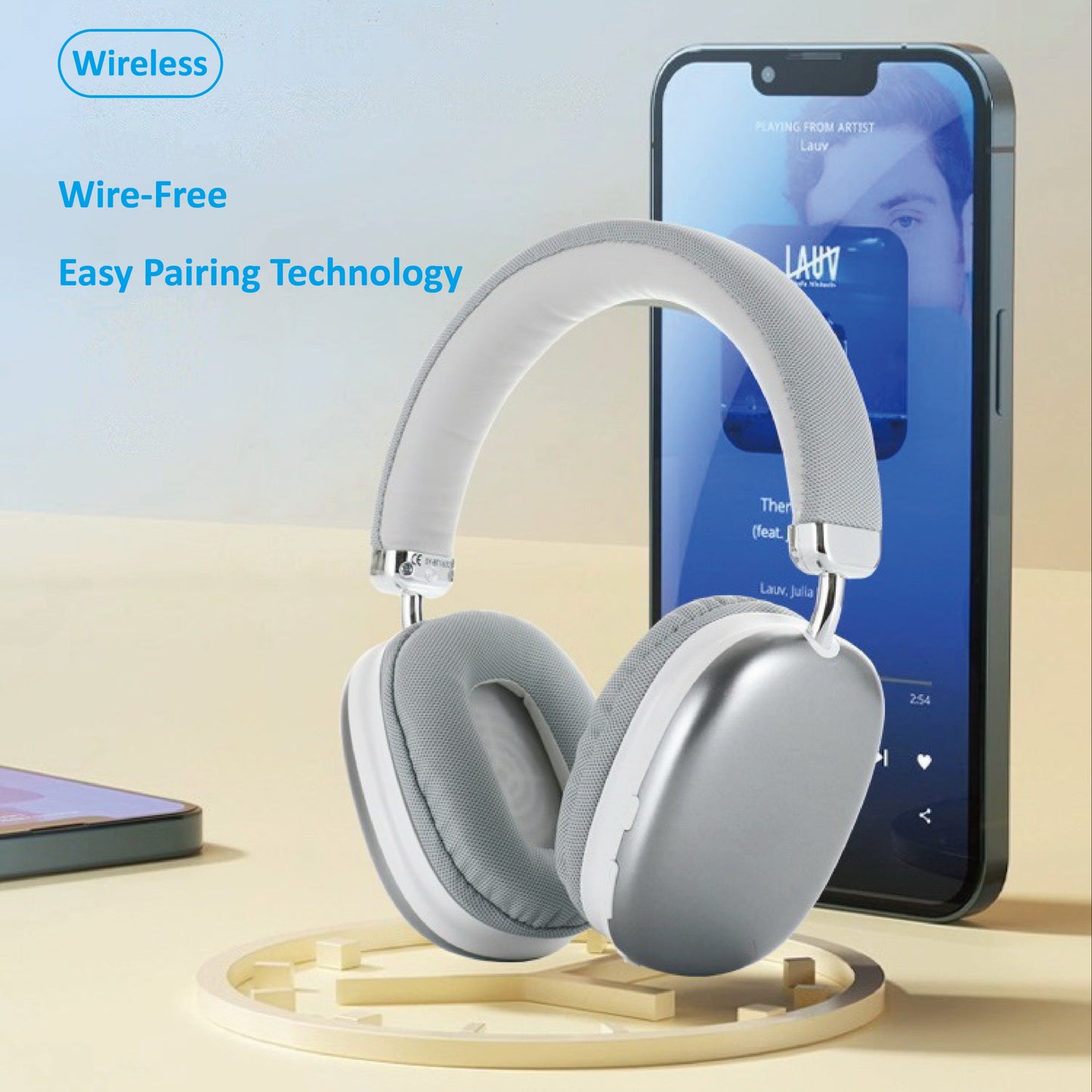 Upgrade Your Audio Experience: Wireless Headphones with Immersive Sound, Built-in Mic, and Lightweight High End Clean Design