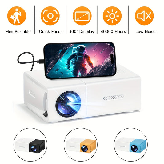 SGV Mini Projector, 2024 Upgraded 2000+ Lumen Brightness 100" Display LED Picture Video Portable Projector For Home Theater Movie & Outdoor Camping, And Office Use Compatible With HDTV, USB, AV Perfermence