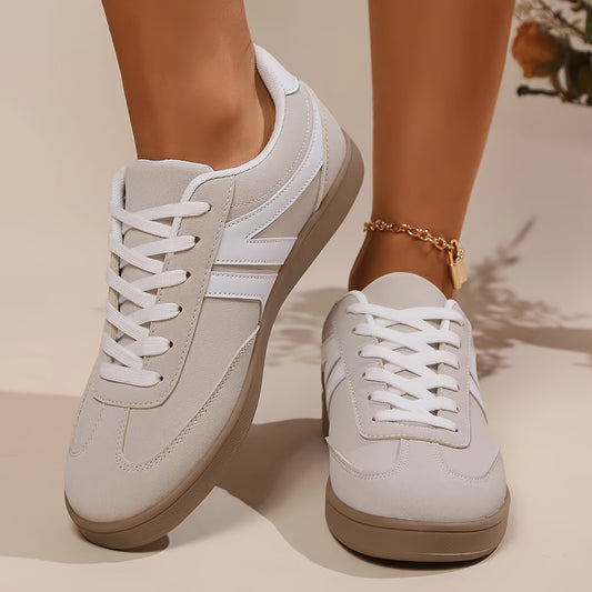 Stylish Comfort Walkers - Soft, Breathable, Lace-Up Platform Sneakers for Women with Low-Top Design, Cushioned Insoles, and Slip-Resistant Soles for Daily Commute, Leisure, and Travel