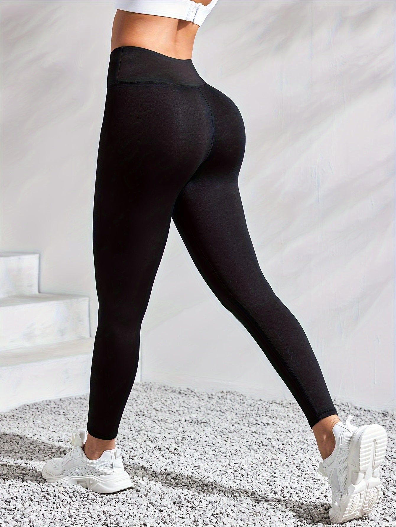 Women's High-Waisted Leggings with Unique Facial Print