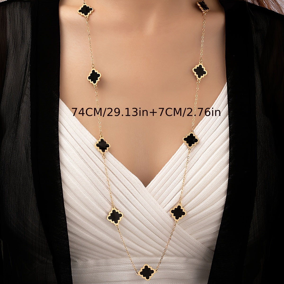 Women's Elegant Long Clover Necklace - 4 Colors
