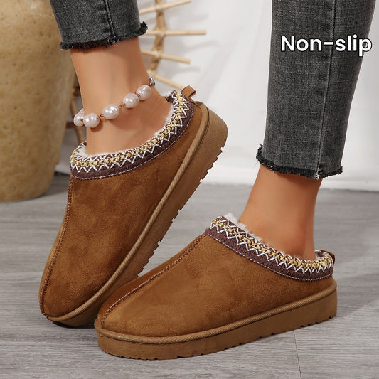 Women's Plush Warm Non-Slip Cozy Comfy Slippers, Indoor & Outdoor Comfort