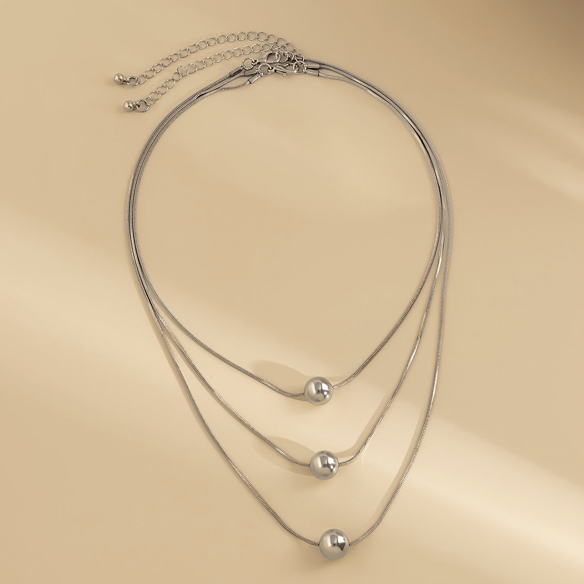 Women's Retro Round Beads Multi-layer Necklace