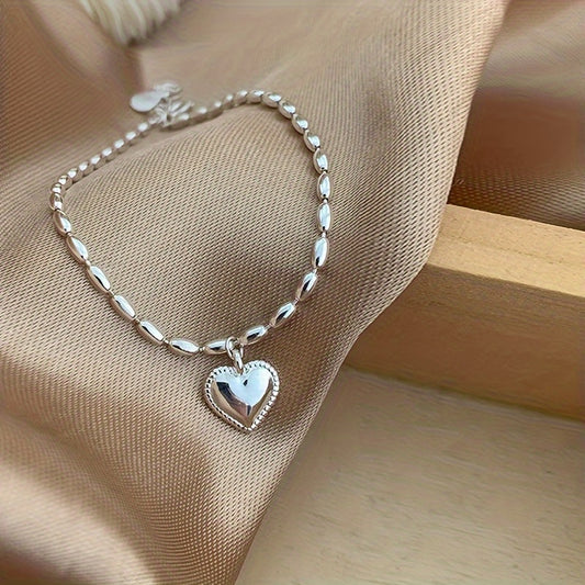 925 Sterling Silver Women's Mini Heart Bracelet