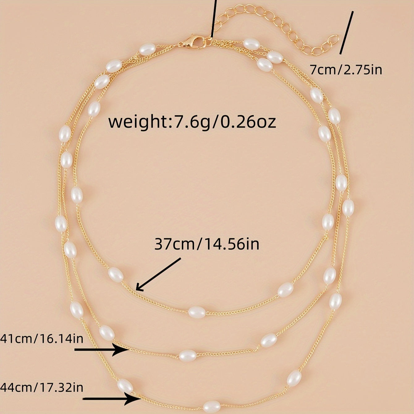 Women's Elegant Layered Faux-Pearl Necklace